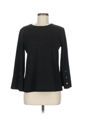 Ann Taylor Black Blouse with Button Accents